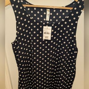 Navy Blue Polkadot Sleeveless shirt